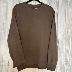 Abercrombie Premium Heavyweight Tee Long Sleeve Shirt Mens Medium Dark Brown